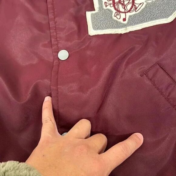 Vintage Neff Band Jacket Made In The USA Sz Small Maroon - Picture 9 of 13